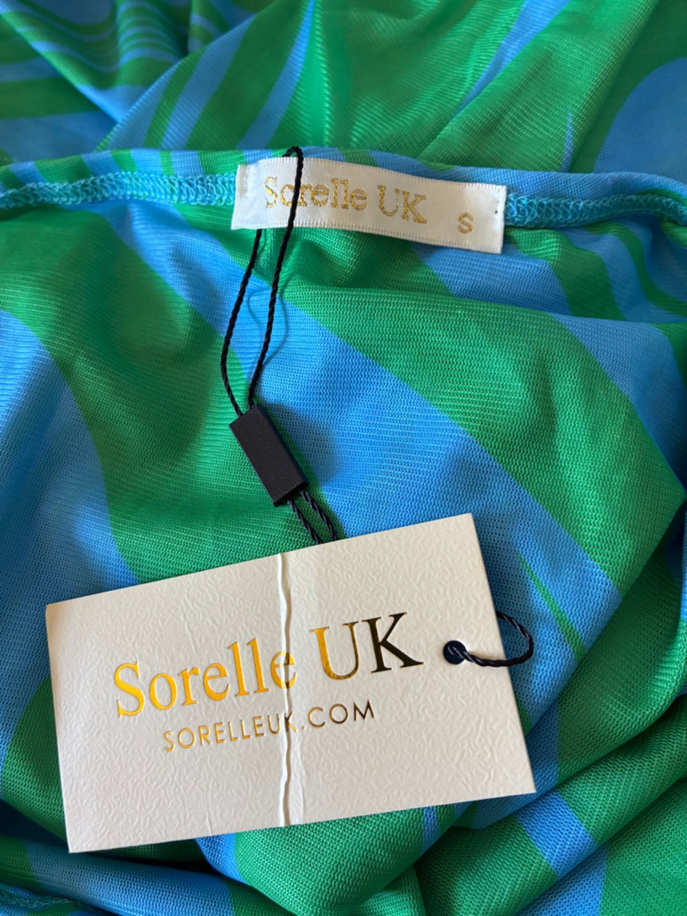 NWT Sorelle UK Green & Blue Cutout One-Shoulder Maxi Dress - Size S - Picture 9 of 10